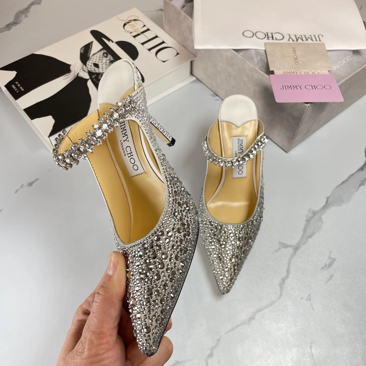 👟👟Ex-factory price 680👟👟 Jimmy Choo BING 65 diamond high heels 35-40 (41 42 43 customized)